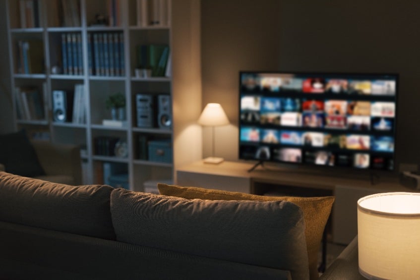 home entertainment living room with home entertainment system